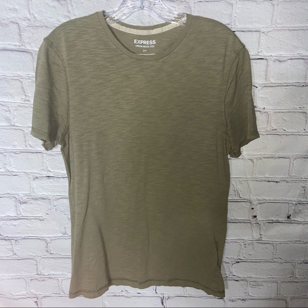 Express Men’s Crew Neck Tee Olive Green Size Small